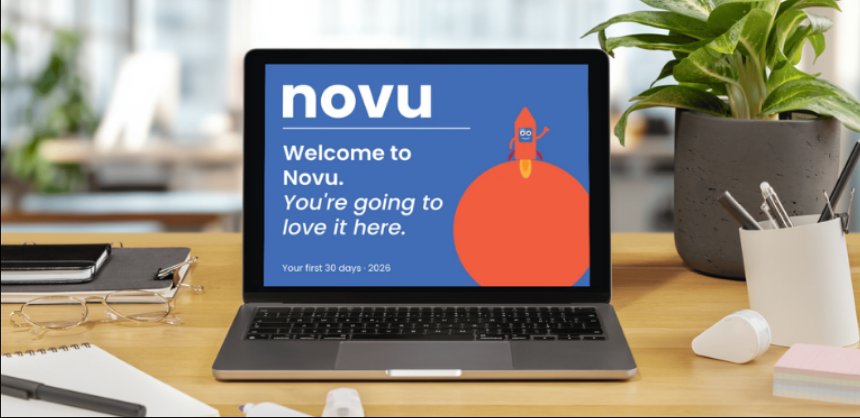 Novu digital PDF on laptop mockup